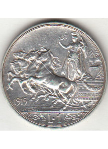1915 1 Lira Quadriga Briosa Buona Conservazione Vittorio Emanuele III